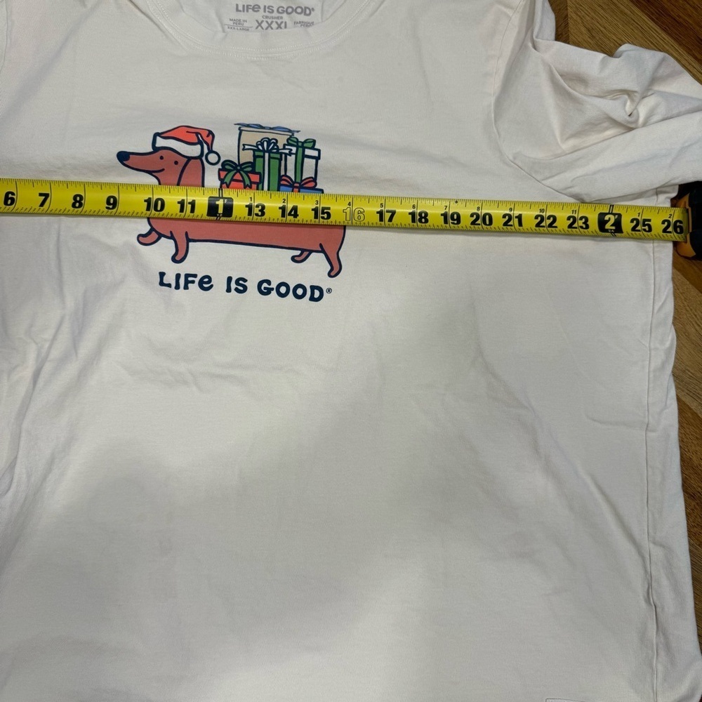Life Is Good Crusher women’s  Festive Dog T-Shirt - Cream XXXL - Picture 7 of 8